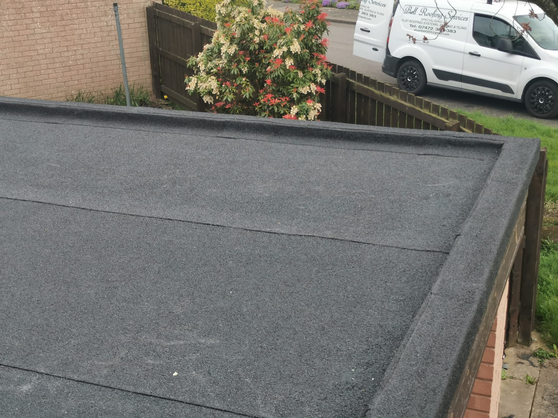 Image showing a completed flat roof installed by Stuart